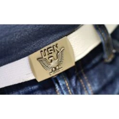 CEINTURE COTON BLANC BOUCLE USN